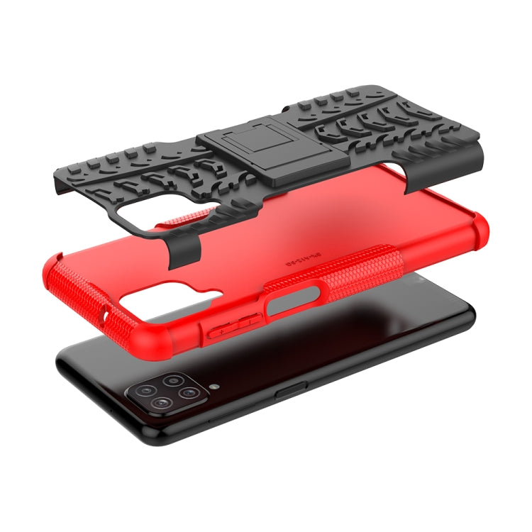 Tire Texture Shockproof TPU+PC Protective Case with Holder, For Samsung Galaxy A12 5G