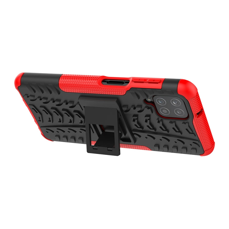 Tire Texture Shockproof TPU+PC Protective Case with Holder, For Samsung Galaxy A12 5G