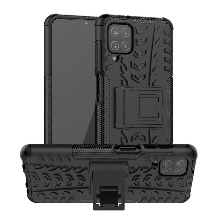 Tire Texture Shockproof TPU+PC Protective Case with Holder, For Samsung Galaxy A12 5G