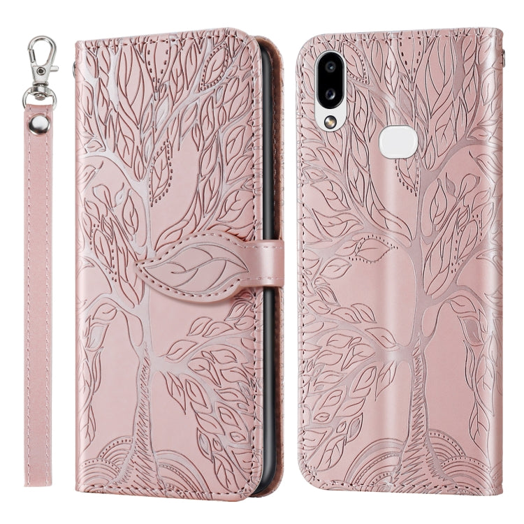 Life of Tree Embossing Pattern Horizontal Flip Leather Case with Holder & Card Slot & Wallet & Photo Frame & Lanyard