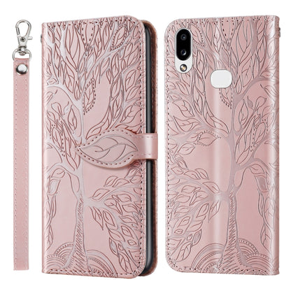 Life of Tree Embossing Pattern Horizontal Flip Leather Case with Holder & Card Slot & Wallet & Photo Frame & Lanyard