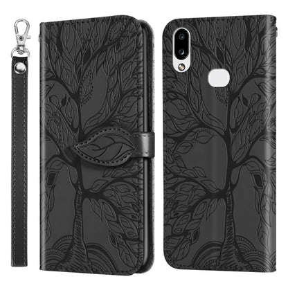 Life of Tree Embossing Pattern Horizontal Flip Leather Case with Holder & Card Slot & Wallet & Photo Frame & Lanyard