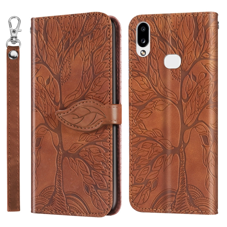 Life of Tree Embossing Pattern Horizontal Flip Leather Case with Holder & Card Slot & Wallet & Photo Frame & Lanyard