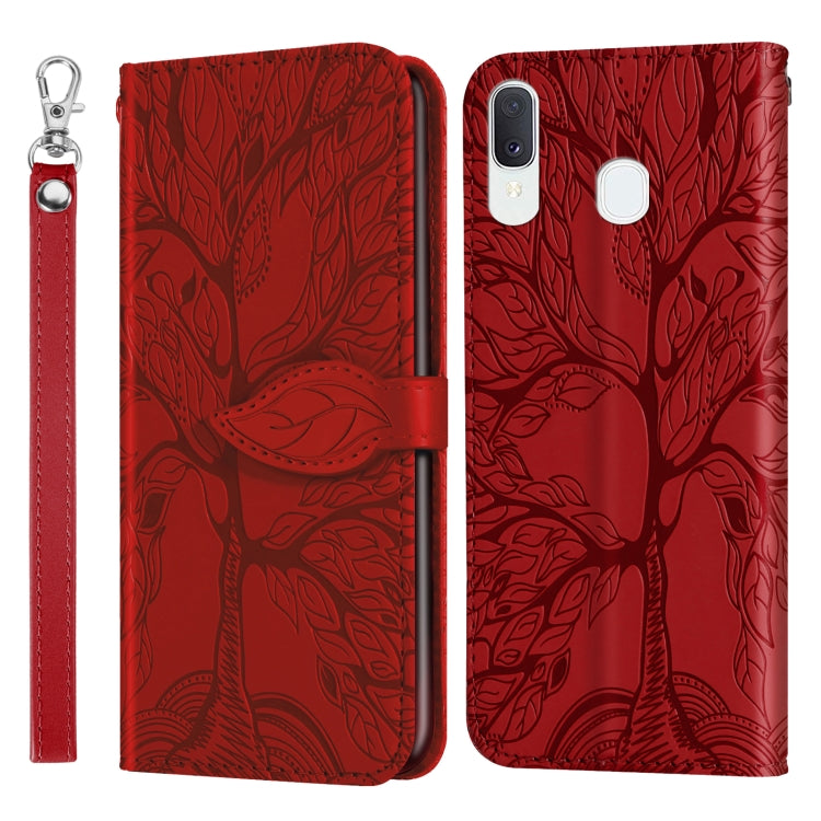 Life of Tree Embossing Pattern Horizontal Flip Leather Case with Holder & Card Slot & Wallet & Photo Frame & Lanyard