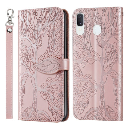Life of Tree Embossing Pattern Horizontal Flip Leather Case with Holder & Card Slot & Wallet & Photo Frame & Lanyard