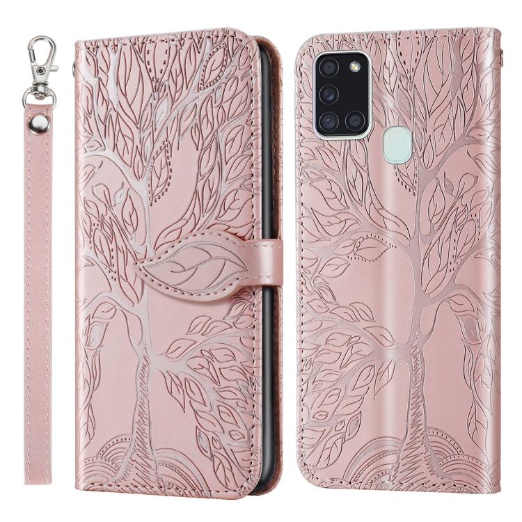 Life of Tree Embossing Pattern Horizontal Flip Leather Case with Holder & Card Slot & Wallet & Photo Frame & Lanyard