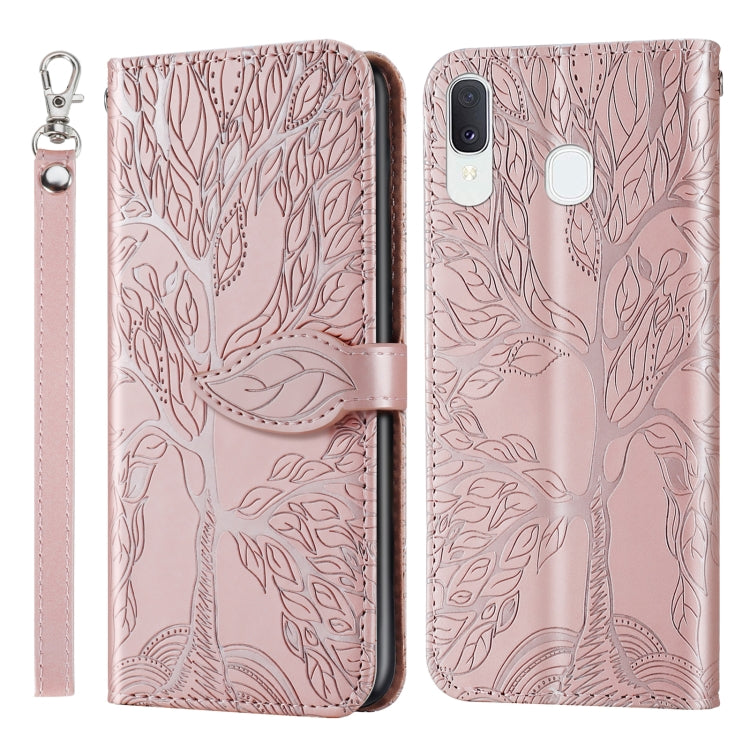 Life of Tree Embossing Pattern Horizontal Flip Leather Case with Holder & Card Slot & Wallet & Photo Frame & Lanyard