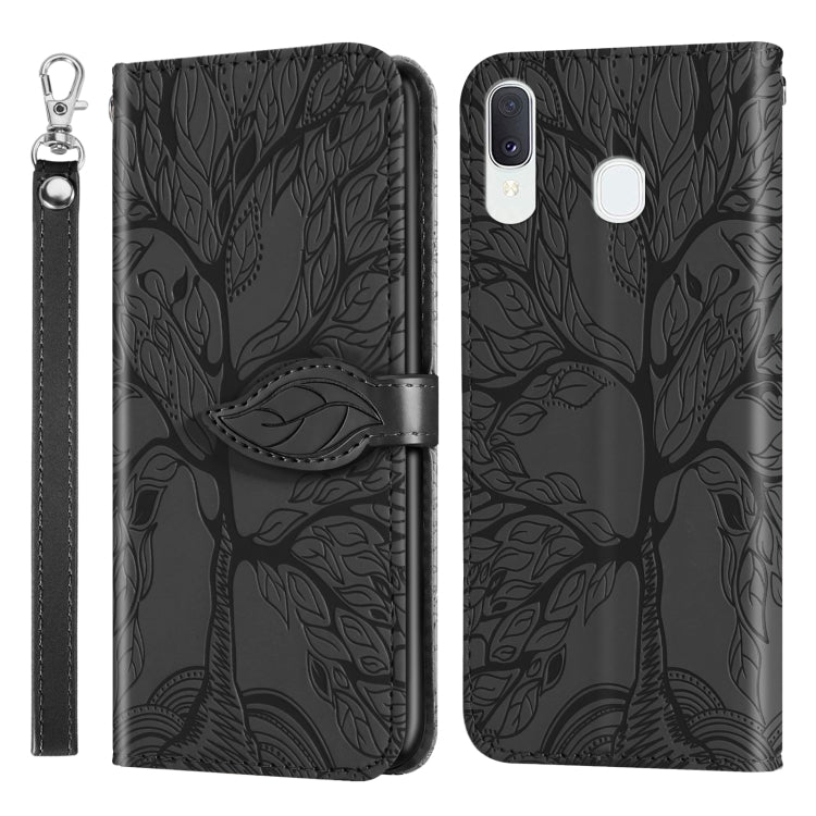 Life of Tree Embossing Pattern Horizontal Flip Leather Case with Holder & Card Slot & Wallet & Photo Frame & Lanyard