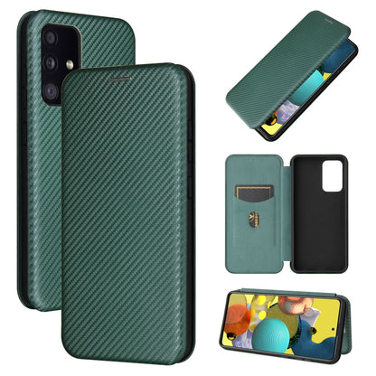 Carbon Fiber Texture Magnetic Horizontal Flip TPU + PC + PU Leather Case with Card Slot, For Samsung Galaxy A72 5G, For Samsung Galaxy A52 5G, For OPPO Reno5 Pro 5G, For Cubot X30