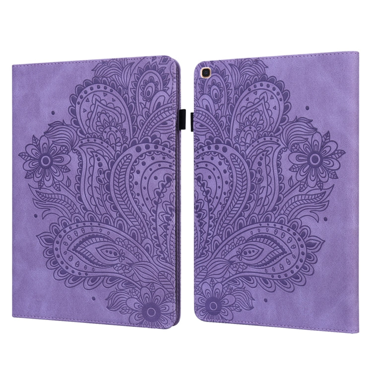 Peacock Embossed Pattern TPU + PU Horizontal Flip Leather Case with Holder & Card Slots & Wallet, For Samsung Galaxy Tab A7 T500, For Samsung Galaxy Tab S6 Lite P610, For Samsung Galaxy Tab A 8.0 (2019) T290, For Samsung Galaxy Tab A 10.1 (2019) T510��...