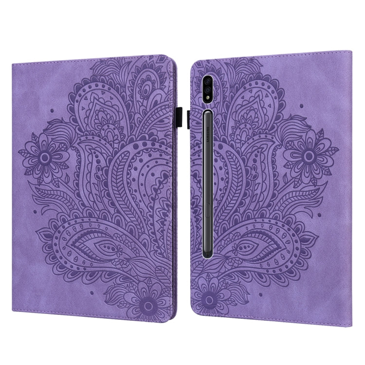 Peacock Embossed Pattern TPU + PU Horizontal Flip Leather Case with Holder & Card Slots & Wallet, For Samsung Galaxy Tab A7 T500, For Samsung Galaxy Tab S6 Lite P610, For Samsung Galaxy Tab A 8.0 (2019) T290, For Samsung Galaxy Tab A 10.1 (2019) T510��...