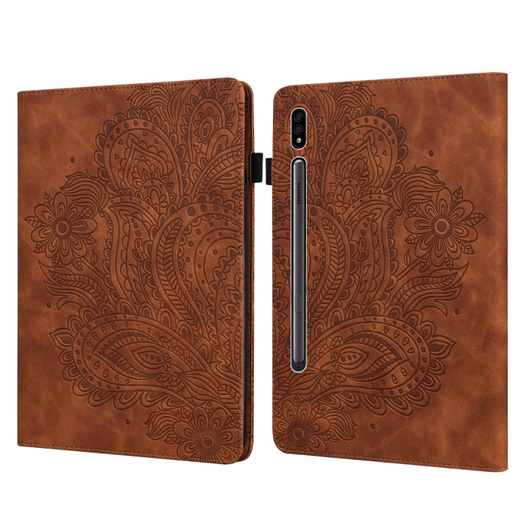 Peacock Embossed Pattern TPU + PU Horizontal Flip Leather Case with Holder & Card Slots & Wallet, For Samsung Galaxy Tab A7 T500, For Samsung Galaxy Tab S6 Lite P610, For Samsung Galaxy Tab A 8.0 (2019) T290, For Samsung Galaxy Tab A 10.1 (2019) T510��...