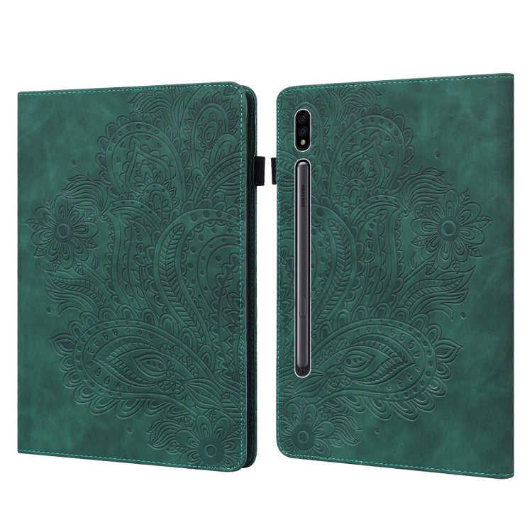 Peacock Embossed Pattern TPU + PU Horizontal Flip Leather Case with Holder & Card Slots & Wallet, For Samsung Galaxy Tab A7 T500, For Samsung Galaxy Tab S6 Lite P610, For Samsung Galaxy Tab A 8.0 (2019) T290, For Samsung Galaxy Tab A 10.1 (2019) T510��...
