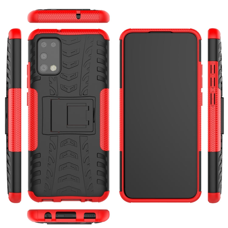 Tire Texture Shockproof TPU+PC Protective Case with Holder, For Samsung Galaxy A02s (US Edition), For Samsung Galaxy A32 5G