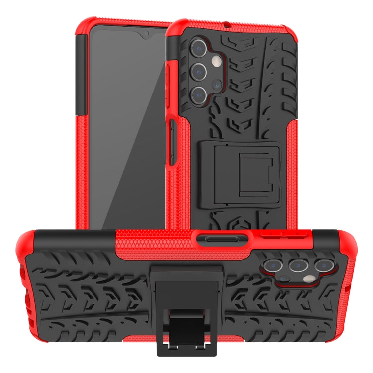 Tire Texture Shockproof TPU+PC Protective Case with Holder, For Samsung Galaxy A02s (US Edition), For Samsung Galaxy A32 5G