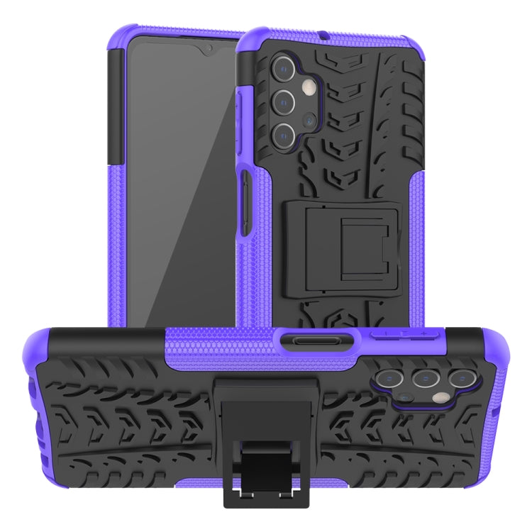 Tire Texture Shockproof TPU+PC Protective Case with Holder, For Samsung Galaxy A02s (US Edition), For Samsung Galaxy A32 5G