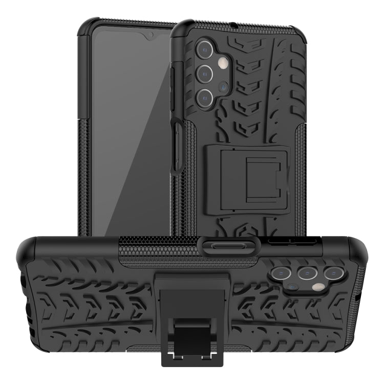 Tire Texture Shockproof TPU+PC Protective Case with Holder, For Samsung Galaxy A02s (US Edition), For Samsung Galaxy A32 5G