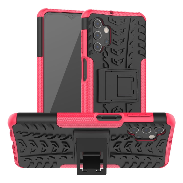 Tire Texture Shockproof TPU+PC Protective Case with Holder, For Samsung Galaxy A02s (US Edition), For Samsung Galaxy A32 5G