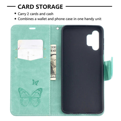 Embossing Two Butterflies Pattern Horizontal Flip PU Leather Case with Holder & Card Slot & Wallet & Lanyard, For Samsung Galaxy A32 5G, For Samsung Galaxy A52 5G / 4G, For Samsung Galaxy A72 5G / 4G, For Xiaomi Poco M3, For Samsung Galaxy A72 5G / 4G 5G
