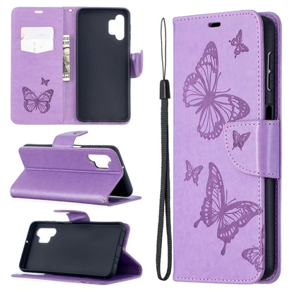 Embossing Two Butterflies Pattern Horizontal Flip PU Leather Case with Holder & Card Slot & Wallet & Lanyard, For Samsung Galaxy A32 5G, For Samsung Galaxy A52 5G / 4G, For Samsung Galaxy A72 5G / 4G, For Xiaomi Poco M3, For Samsung Galaxy A72 5G / 4G 5G