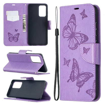Embossing Two Butterflies Pattern Horizontal Flip PU Leather Case with Holder & Card Slot & Wallet & Lanyard, For Samsung Galaxy A32 5G, For Samsung Galaxy A52 5G / 4G, For Samsung Galaxy A72 5G / 4G, For Xiaomi Poco M3, For Samsung Galaxy A72 5G / 4G 5G