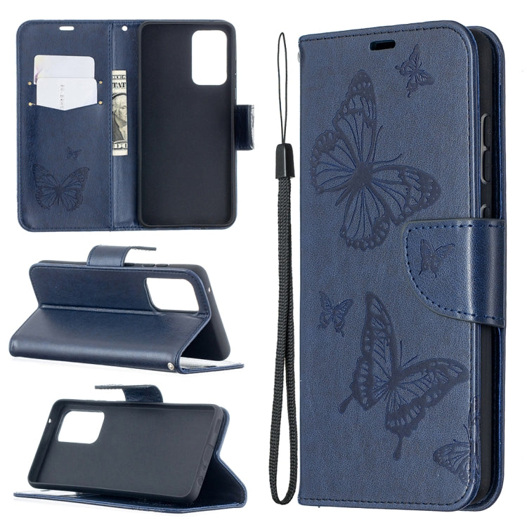 Embossing Two Butterflies Pattern Horizontal Flip PU Leather Case with Holder & Card Slot & Wallet & Lanyard, For Samsung Galaxy A32 5G, For Samsung Galaxy A52 5G / 4G, For Samsung Galaxy A72 5G / 4G, For Xiaomi Poco M3, For Samsung Galaxy A72 5G / 4G 5G