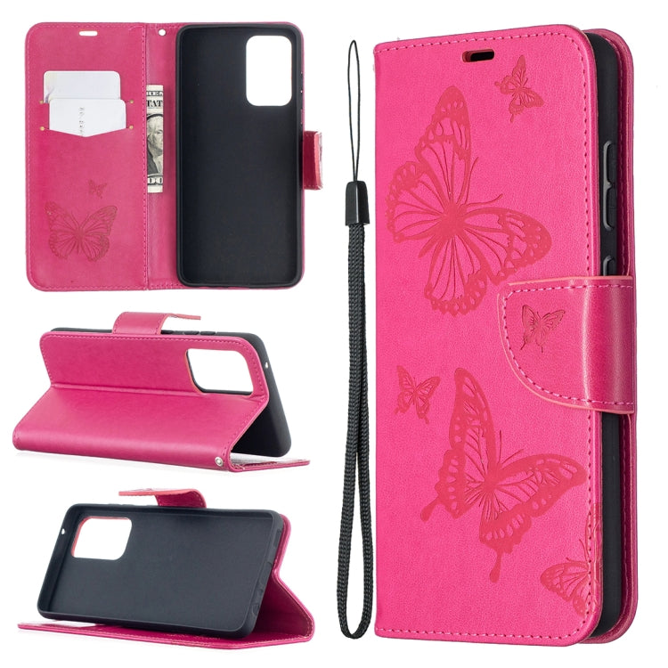 Embossing Two Butterflies Pattern Horizontal Flip PU Leather Case with Holder & Card Slot & Wallet & Lanyard, For Samsung Galaxy A32 5G, For Samsung Galaxy A52 5G / 4G, For Samsung Galaxy A72 5G / 4G, For Xiaomi Poco M3, For Samsung Galaxy A72 5G / 4G 5G