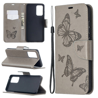 Embossing Two Butterflies Pattern Horizontal Flip PU Leather Case with Holder & Card Slot & Wallet & Lanyard, For Samsung Galaxy A32 5G, For Samsung Galaxy A52 5G / 4G, For Samsung Galaxy A72 5G / 4G, For Xiaomi Poco M3, For Samsung Galaxy A72 5G / 4G 5G