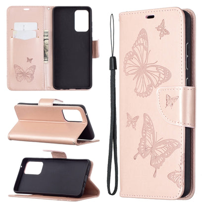 Embossing Two Butterflies Pattern Horizontal Flip PU Leather Case with Holder & Card Slot & Wallet & Lanyard, For Samsung Galaxy A32 5G, For Samsung Galaxy A52 5G / 4G, For Samsung Galaxy A72 5G / 4G, For Xiaomi Poco M3, For Samsung Galaxy A72 5G / 4G 5G