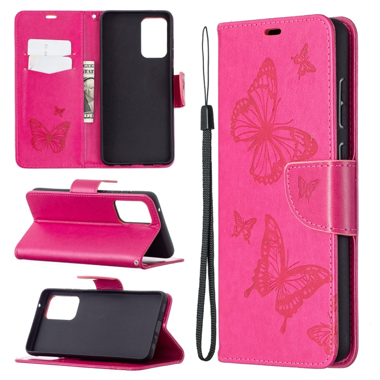 Embossing Two Butterflies Pattern Horizontal Flip PU Leather Case with Holder & Card Slot & Wallet & Lanyard, For Samsung Galaxy A32 5G, For Samsung Galaxy A52 5G / 4G, For Samsung Galaxy A72 5G / 4G, For Xiaomi Poco M3, For Samsung Galaxy A72 5G / 4G 5G