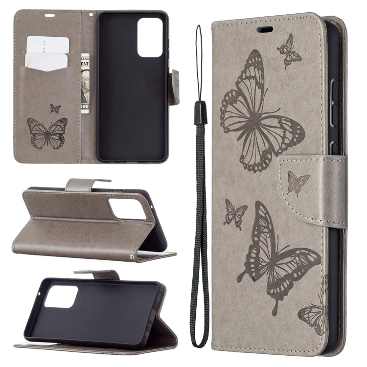 Embossing Two Butterflies Pattern Horizontal Flip PU Leather Case with Holder & Card Slot & Wallet & Lanyard, For Samsung Galaxy A32 5G, For Samsung Galaxy A52 5G / 4G, For Samsung Galaxy A72 5G / 4G, For Xiaomi Poco M3, For Samsung Galaxy A72 5G / 4G 5G