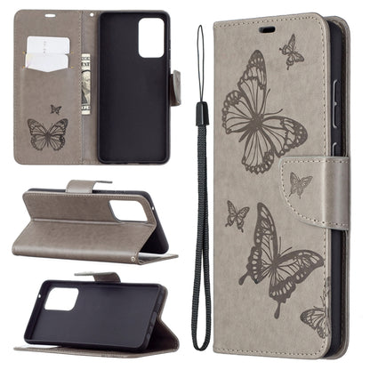 Embossing Two Butterflies Pattern Horizontal Flip PU Leather Case with Holder & Card Slot & Wallet & Lanyard, For Samsung Galaxy A32 5G, For Samsung Galaxy A52 5G / 4G, For Samsung Galaxy A72 5G / 4G, For Xiaomi Poco M3, For Samsung Galaxy A72 5G / 4G 5G