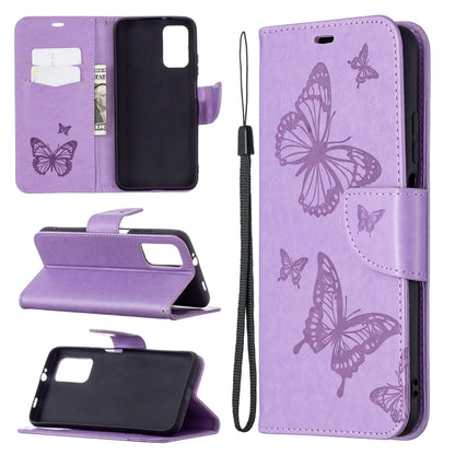 Embossing Two Butterflies Pattern Horizontal Flip PU Leather Case with Holder & Card Slot & Wallet & Lanyard, For Samsung Galaxy A32 5G, For Samsung Galaxy A52 5G / 4G, For Samsung Galaxy A72 5G / 4G, For Xiaomi Poco M3, For Samsung Galaxy A72 5G / 4G 5G