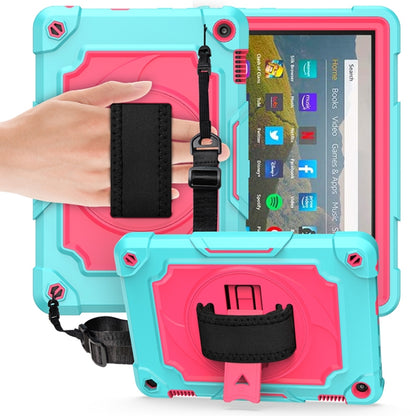 360 Degree Rotation Turntable Contrast Color Robot Shockproof Silicone + PC Protective Case with Holder