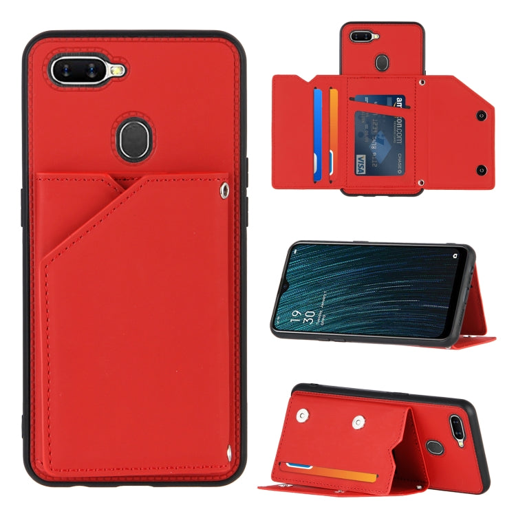 Skin Feel PU + TPU + PC Back Cover Shockproof Case with Card Slots & Holder & Photo Frame, For OPPO A7 / A5s / A12, For Samsung Galaxy A12, For Samsung Galaxy A52 5G / 4G, For Samsung Galaxy A72 5G / 4G, For Samsung Galaxy S21 5G�����������������������...