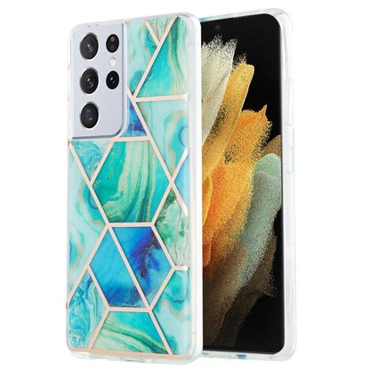 3D Electroplating Marble Pattern TPU Protective Case