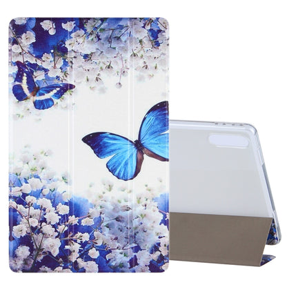 Coloured Drawing Pattern Horizontal Flip Leather Case with Three-folding Holder