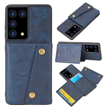 Double Buckle PU + TPU Shockproof Magnetic Protective Case with Card Slot & Holder, For Samsung Galaxy S21 5G, For Samsung Galaxy S21+ 5G, For Samsung Galaxy S21 Ultra 5G