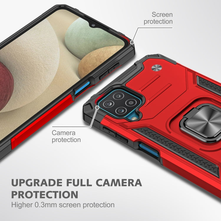 Magnetic Armor Shockproof TPU + PC Case with Metal Ring Holder, For Samsung Galaxy A12