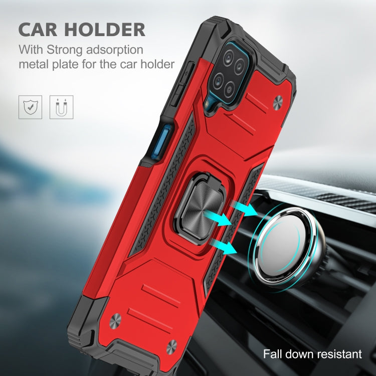 Magnetic Armor Shockproof TPU + PC Case with Metal Ring Holder, For Samsung Galaxy A12