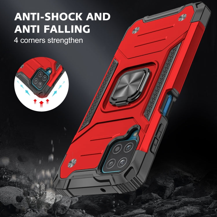 Magnetic Armor Shockproof TPU + PC Case with Metal Ring Holder, For Samsung Galaxy A12