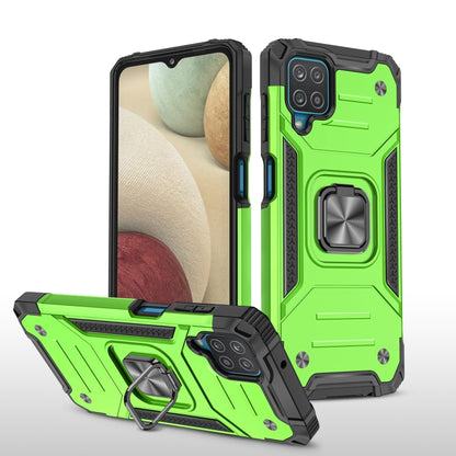 Magnetic Armor Shockproof TPU + PC Case with Metal Ring Holder, For Samsung Galaxy A12