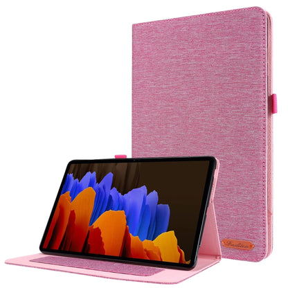 Horizontal Flip TPU + Fabric PU Leather Protective Case with Name Card Clip, For Lenovo Tab M10, For Lenovo Tab P11 Pro, For Lenovo Tab P11, For Galaxy Tab S8+ / Tab S8 Plus /  Tab S7 FE / Tab S7+ / T970�������������������������������������������������...