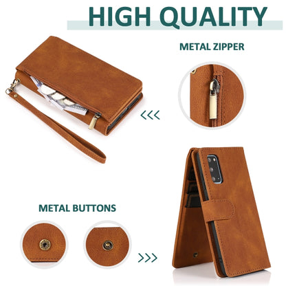Skin-feel Crazy Horse Texture Zipper Wallet Bag Horizontal Flip Leather Case with Holder & Card Slots & Wallet & Lanyard, For Samsung Galaxy S20, For Samsung Galaxy S20+, For Samsung Galaxy S20 Ultra, For Samsung Galaxy S20 FE 5G�����������������������...