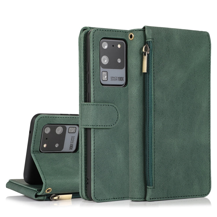 Skin-feel Crazy Horse Texture Zipper Wallet Bag Horizontal Flip Leather Case with Holder & Card Slots & Wallet & Lanyard, For Samsung Galaxy S20, For Samsung Galaxy S20+, For Samsung Galaxy S20 Ultra, For Samsung Galaxy S20 FE 5G�����������������������...