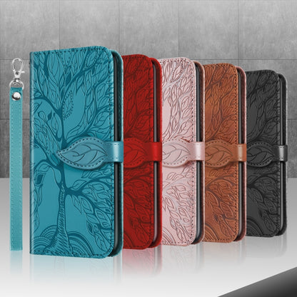Life of Tree Embossing Pattern Horizontal Flip Leather Case with Holder & Card Slot & Wallet & Photo Frame & Lanyard