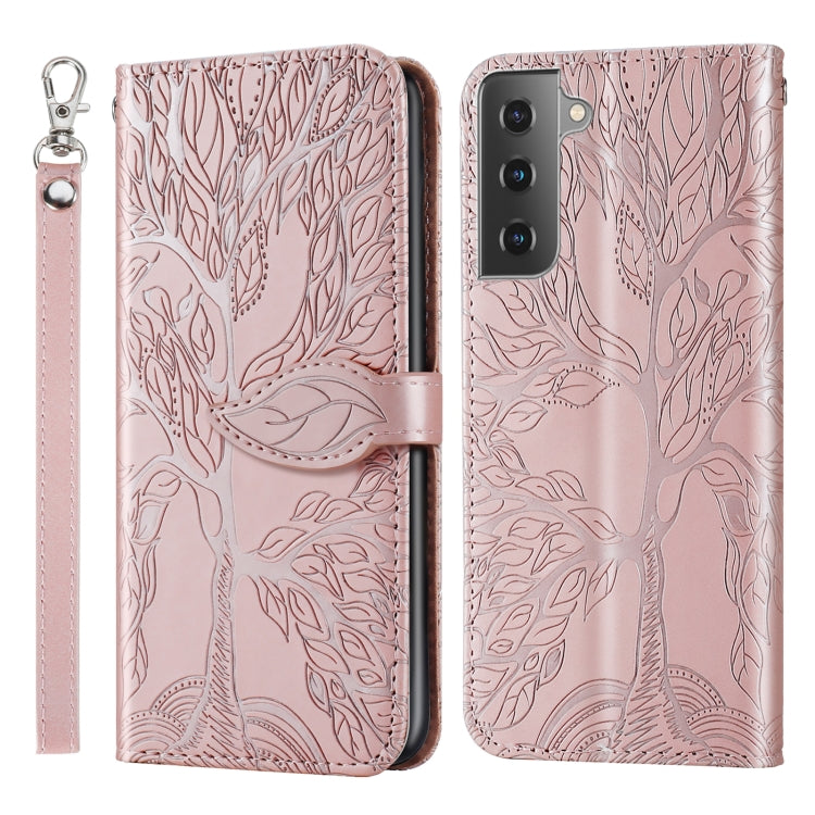 Life of Tree Embossing Pattern Horizontal Flip Leather Case with Holder & Card Slot & Wallet & Photo Frame & Lanyard
