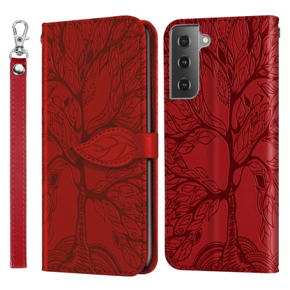 Life of Tree Embossing Pattern Horizontal Flip Leather Case with Holder & Card Slot & Wallet & Photo Frame & Lanyard