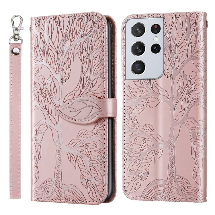 Life of Tree Embossing Pattern Horizontal Flip Leather Case with Holder & Card Slot & Wallet & Photo Frame & Lanyard