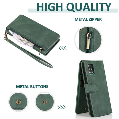 Skin-feel Crazy Horse Texture Zipper Wallet Bag Horizontal Flip Leather Case with Holder & Card Slots & Wallet & Lanyard, For Samsung Galaxy A51, For Samsung Galaxy A51 5G, For Samsung Galaxy A52 5G, For Samsung Galaxy A70, For Samsung Galaxy A71������...